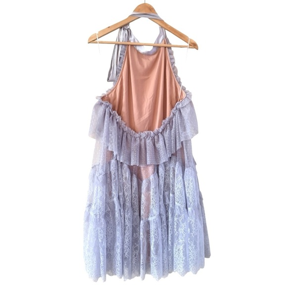 ANTHROPOLOGIE Lace Tunic Halter Dress Lavender Size XL NEW - Picture 8 of 13